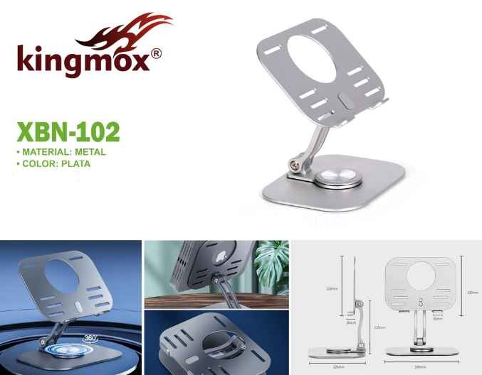 KINGMOX XBN-102 / STAND MULTIFUNCIONAL PARA TABLET, IPAD Y TELEFONO / ROTACIÓN 360 / AJUSTE DE ALTURA / PORTATIL Y PLEGABLE / ALEACION DE ALUMINIO
