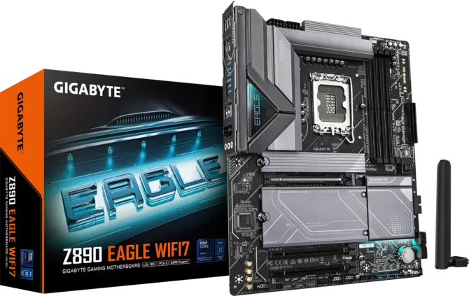 GIGABYTE Z890 EAGLE WIFI 7 / TARJETA MADRE ATX INTEL LGA 1851 / X4 DDR5 RAM SLOT / X4 M.2 / 2.5GB LAN / WIFI 7 & BT 5.4 / X1 USB4 TIPO-C, X1 DP