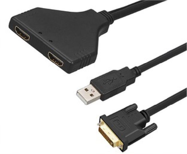 KINGMOX KMDH-01 - ADAPTADOR DVI (24+1) A 2X HDMI PARA MONITORES / 30CM