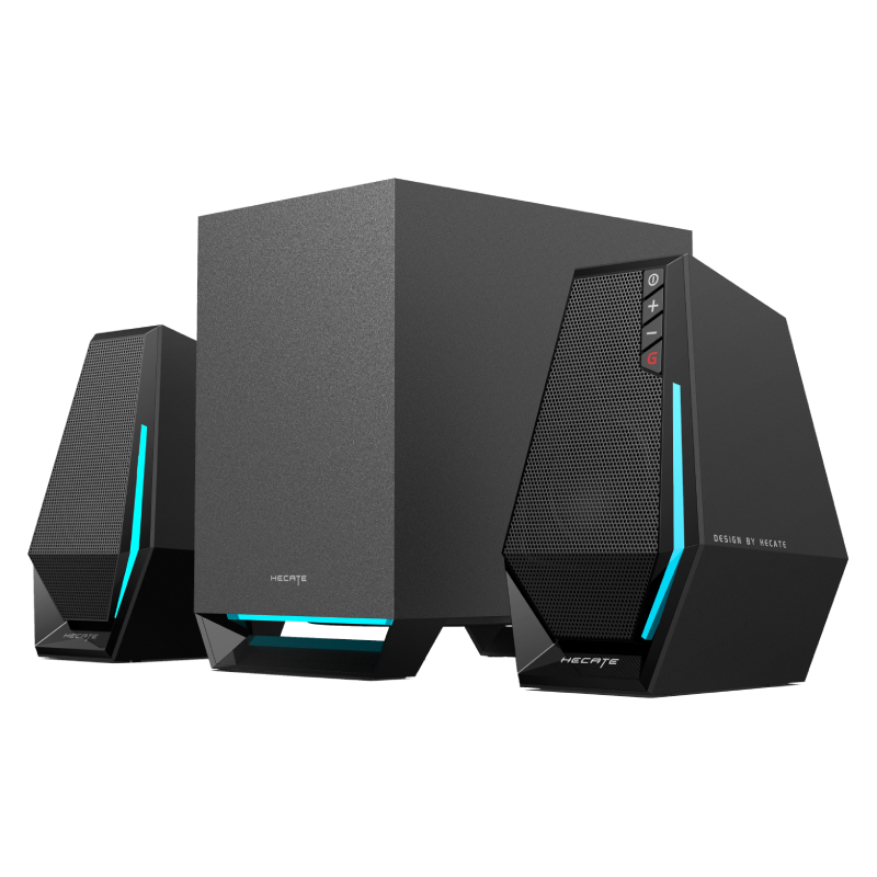 EDIFIER HECATE G1500 MAX / BOCINAS GAMING 2.1 PARA MESA / ALTAVOZ DE 2.5 CON SUBWOOFER DE 4 / DSP TECH / 10 EFECTOS RGB / BT 5.3, USB-A, AUX 3.5MM