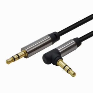 KINGMOX DSY-6505 - CABLE AUXILIAR 3.5MM 90° RIGHT / 1.5 M / NEGRO