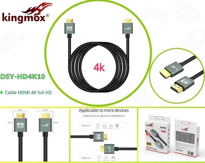 KINGMOX DSY-HD4K-3M / CABLE HDMI A HDMI 4K ULTRA HD V2.0 / LARGO 3M (10FT) / COLOR NEGRO