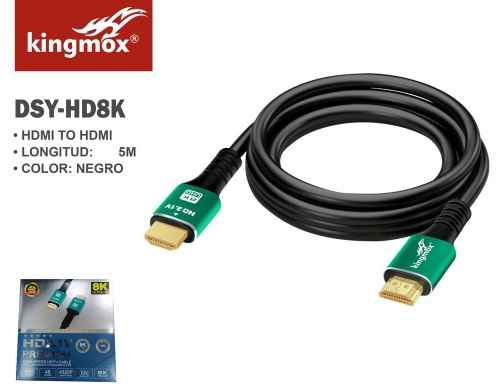 KINGMOX DSY-HD8K-5M / CABLE HDMI A HDMI 8K ULTRA HD V2.1 4K 120HZ / 19+1 / LARGO 5 M / COLOR NEGRO