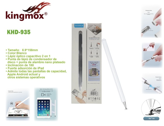 KINGMOX KHD-935 - LAPIZ OPTICO / TOUCH SCREEN PEN / COLOR BLANCO