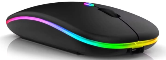 KINGMOX T-06B / MOUSE INALAMBRICO DELGADO RECARGABLE / CONEXION BLUETOOTH Y USB / SILECIOSO / 4 BOTONES / COLOR BLANCO
