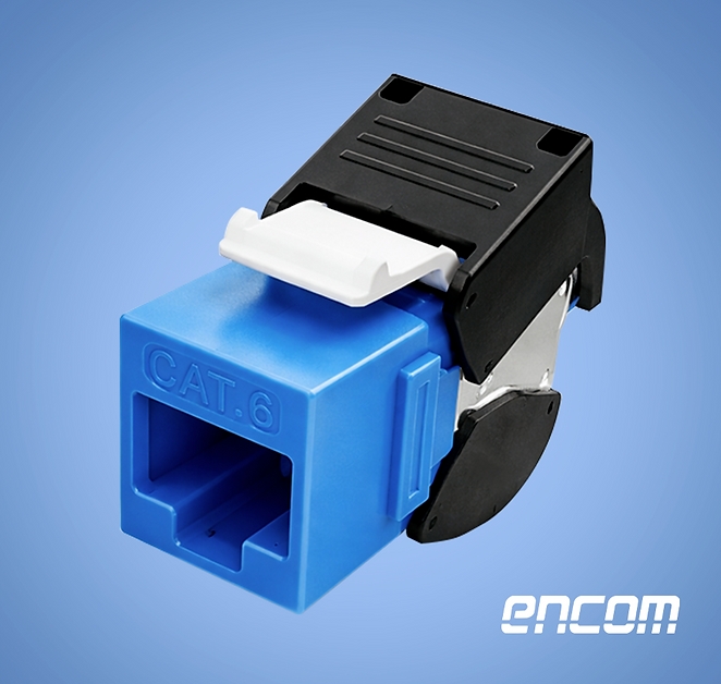 ENCOM EG-PRKS-C6-BL - CONECTOR GATO CAT6E / KEYSTONE JACK CAT6E RJ45 TOOLLESS / COLOR AZUL