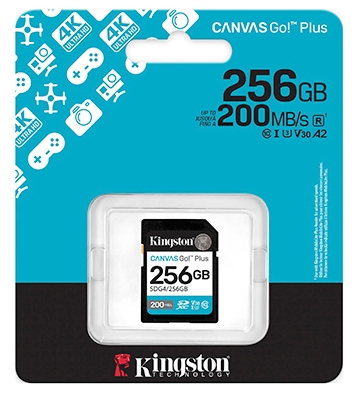 KINGSTON CANVA GO! PLUS / TARJETA DE MEMORIA SD 256GB / CLASE 10, UHS-I, U3, V30, A2 / LECTURA 200MB/S - ESCRITURA 160MBS
