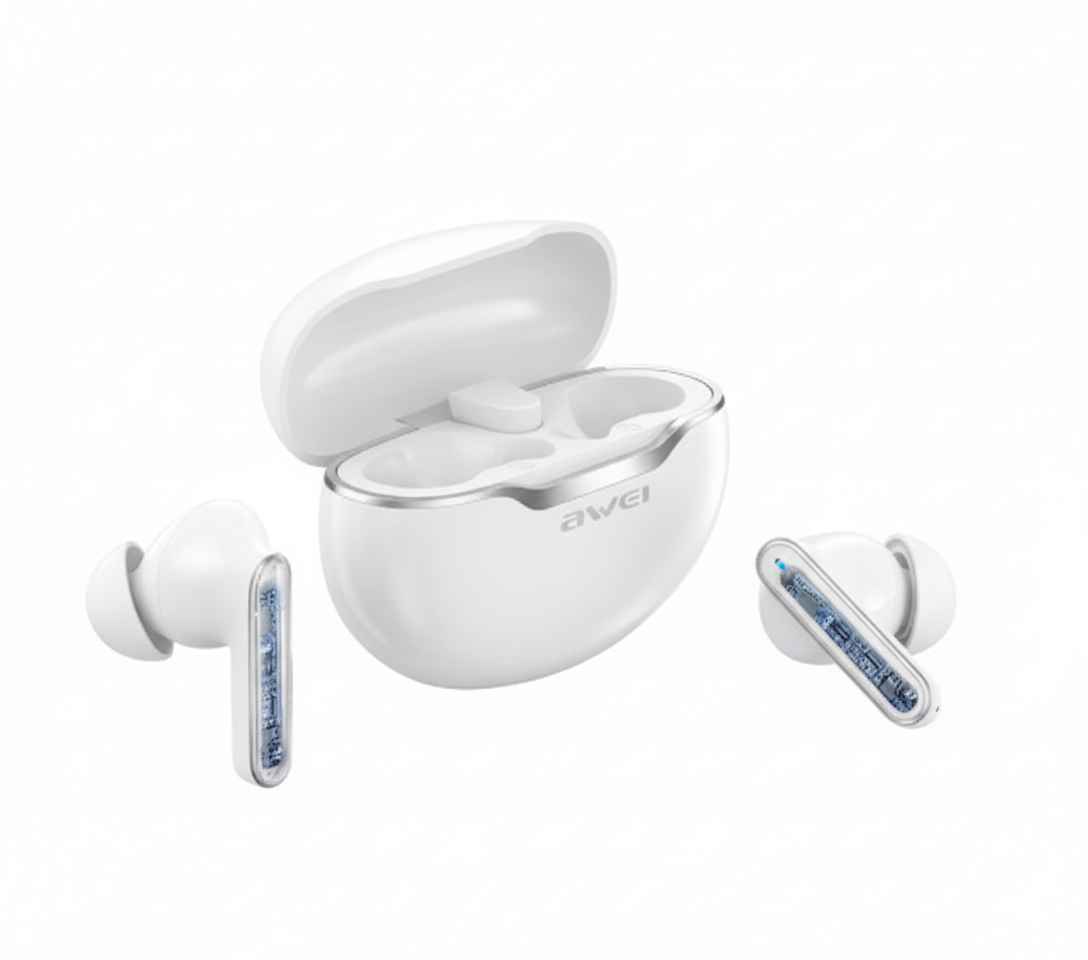 AWEI T50 - AUDIFONOS BLUETOOTH BLANCO / 35 MAH / CAPACIDAD DEL ESTUCHE DE CARGA 300MAH /