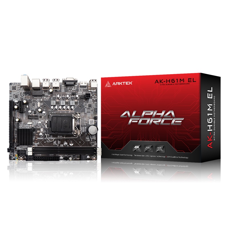 ARKTEK FORCE AK-H61M EL / TARJETA MADRE M-ATX / SOCKET LGA 1155 2DA GENERACION / 2X DDR3 1600MHZ / 1X VGA, 1X HDMI /  INTEL DE 2DA Y 3RA GENERACIóN.