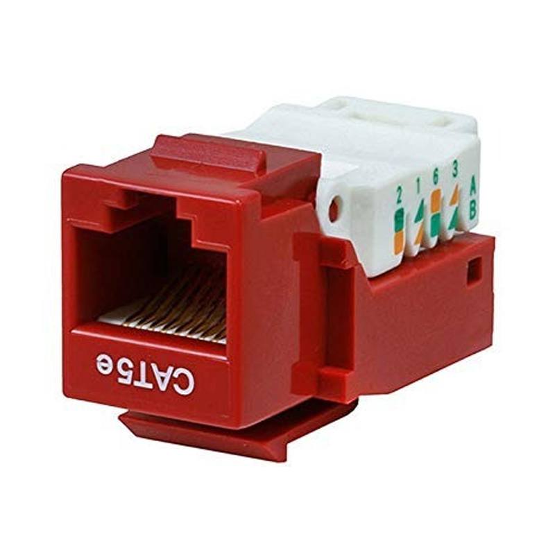 ENCOM EG-PRKS-C5-RD - CONECTOR GATO CAT5E / KEYSTONE JACK CAT5E RJ45 / COLOR ROJO