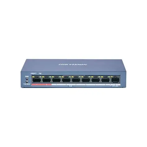 HIKVISION DS-3E1309P-EI/M / SWITCH MONITOREABLE POE+ / 8 PUERTOS 100MBPS POE+ / 1 PUERTO GIGABIT UPLINK / POE HASTA 300 METROS / 110W