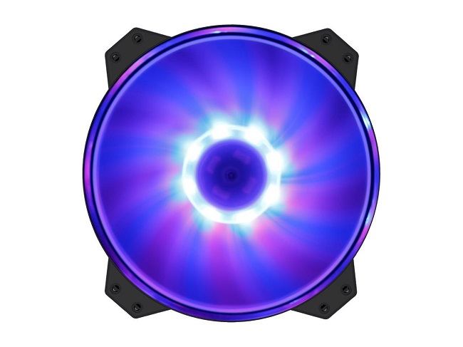 COOLER MASTER MASTERFAN MF200R RGB - REFRIGERACION SILENCIOSA / DISEÑO HIBRIDO / SENSOR DE VENTILADOR INTELIGENTE / 3-PIN / 28 DBA / 12 VDC