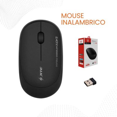 JITE T-09 / MOUSE INALAMBRICO USB / HASTA 10 METROS / HIBERNACION AUTOMATICA / 3 BOTONES / COLOR GRIS