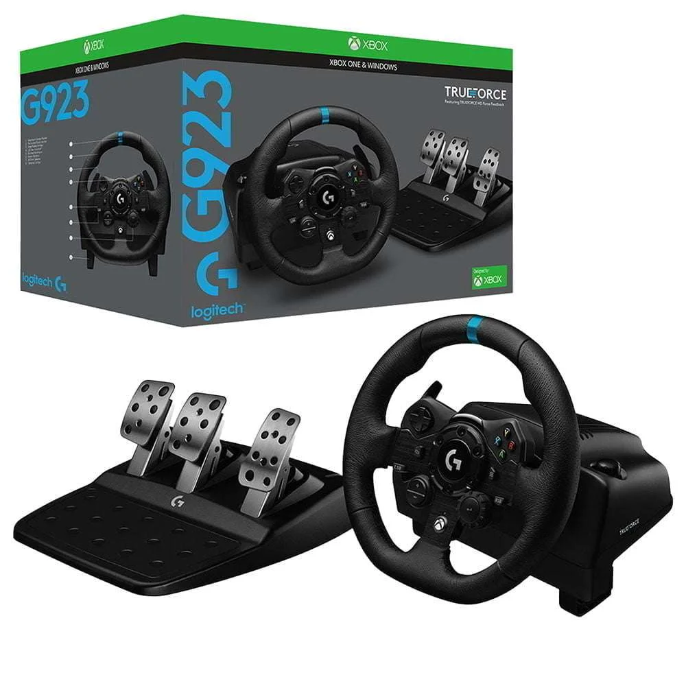 LOGITECH G923 / VOLANTE DE SIMULACION DE CARRERA / TECNOLOGIA TRUEFORCE / DISEÑO ALUMINIO / COMPATIBLE CON PC, XBOX X-S, XBOX ONE