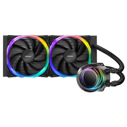 ANTEC VORTEX 240 ARGB / ENFRIAMIENTO LIQUIDO 240MM ARGB / SOCKET LGA 1700, 1200, 115X, 1366, AM4, AM5 / COMPATIBLE CON AURA, MYSTIC, POLYCRHOME