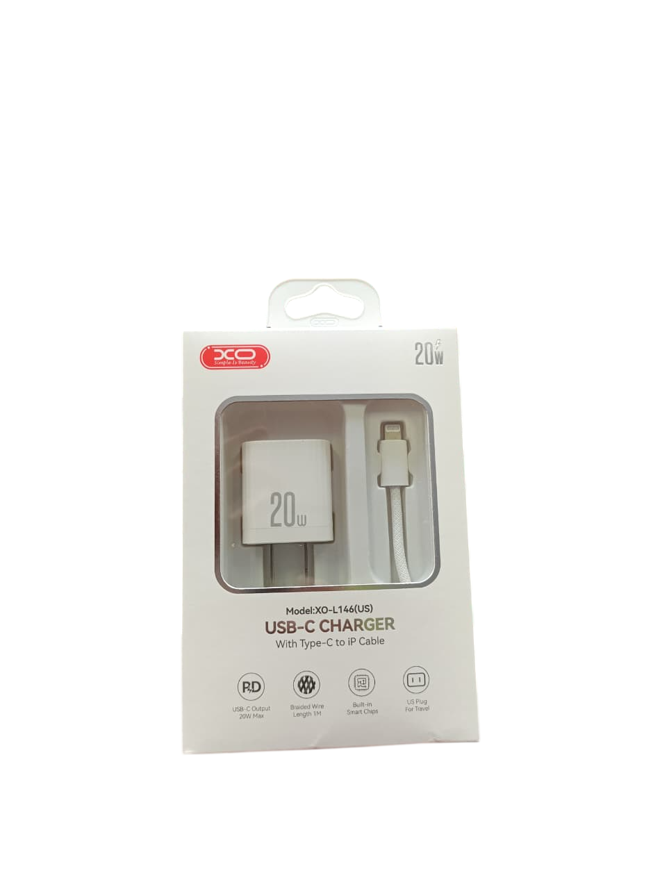 XO L146 - CARGADOR TIPO C / 20W / COLOR BLANCO