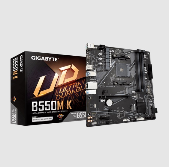 GIGABYTE B550M-K / TARJETA MADRE M-ATX /  SOCKET AM4 / 4X DDR4 4600MHZ / 1X HDMI, DP / 1X PCI-E 4.0