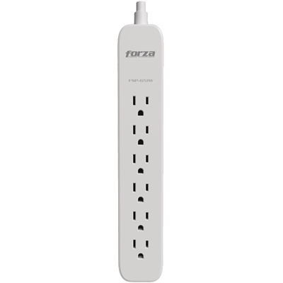 FORZA FPS-651W / REGLETA DE 6 PUERTOS CON PROTECTOR DE SOBRETENSIONES / BREAKER INTEGRADO / 500 JOULES / 110-220VAC / 1625W / 6 NEMA 5-15R / 16AWG