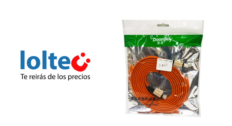 CABLE DE HDMI A HDMI DE 3M / 2K*4K / RECUBIERTO DE MAYA DE COLOR ANARANJADO