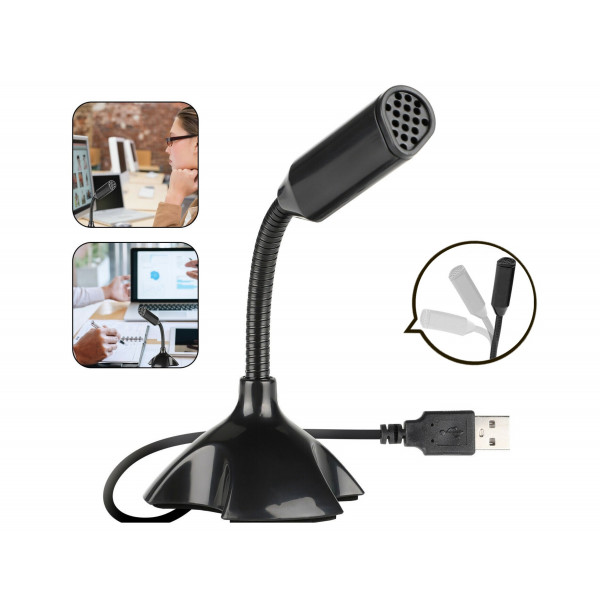 KINGMOX M-306 / MICROFONO PEQUEÑO POR  USB / COLOR NEGRO