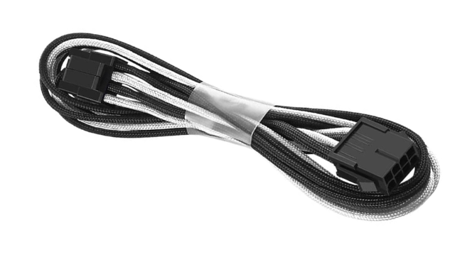 CABLEMOD MODFLEX EPS 4+4PIN EXTENSION / COLOR NEGRO-BLANCO / 45CM / (CM-CAB-4EPS-45KKW-R)