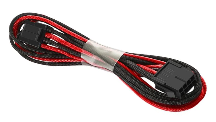 CABLEMOD MODFLEX EPS 4+4PIN EXTENSION / COLOR NEGRO-ROJO / 45CM / (CM-CAB-4EPS-45KKR-R)