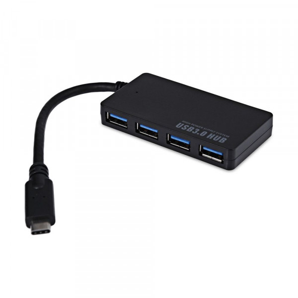 KINGMOX C3.1 - ADAPTADOR HUB TIPO-C (USB 3.1) A 4X USB3 3.0 5GBPS / NEGRO