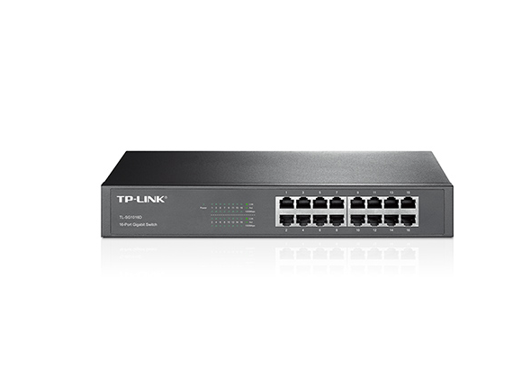 TP-LINK TL-SG1016D 16-PORT GIGABIT SWITCH, 1U 19-INCH RACK - CARCASA DE METAL