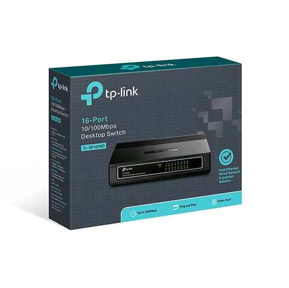TP-LINK TL-SF1016D 16-PORT 10/100M MINI DESKTOP SWITCH