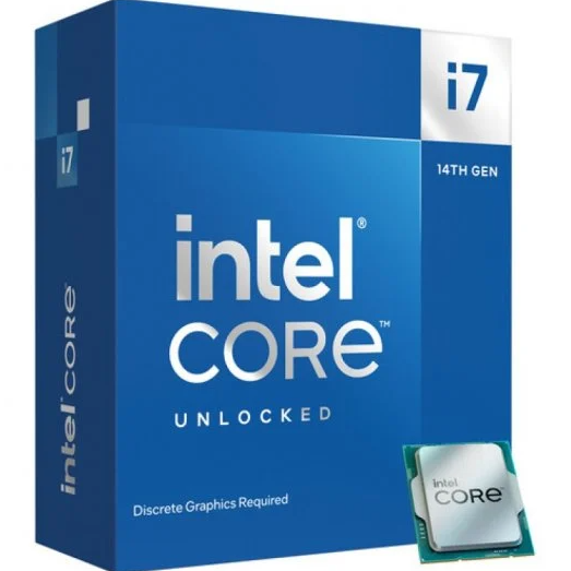 INTEL CORE I7-14700KF A 5.6GHZ (RAPTOR LAKE 14TH GEN) LGA1700 / 20 NUCLEO / 28 HILO / 33MB CACHE / NO INCLUYE GRAFICA, NI ABANICO