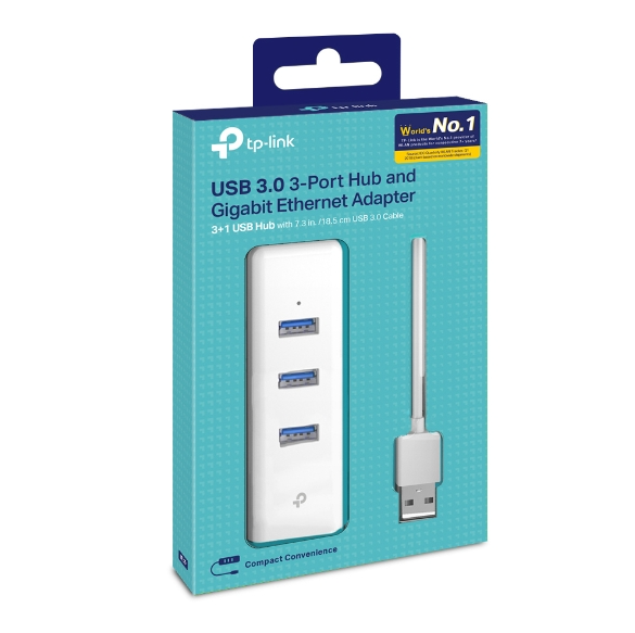 TP-LINK UE330 - ADAPTADOR DE RED TP-LINK UE330 3 PORTS HUB & GIGABIT ETHERNET ( USB 3.0 )