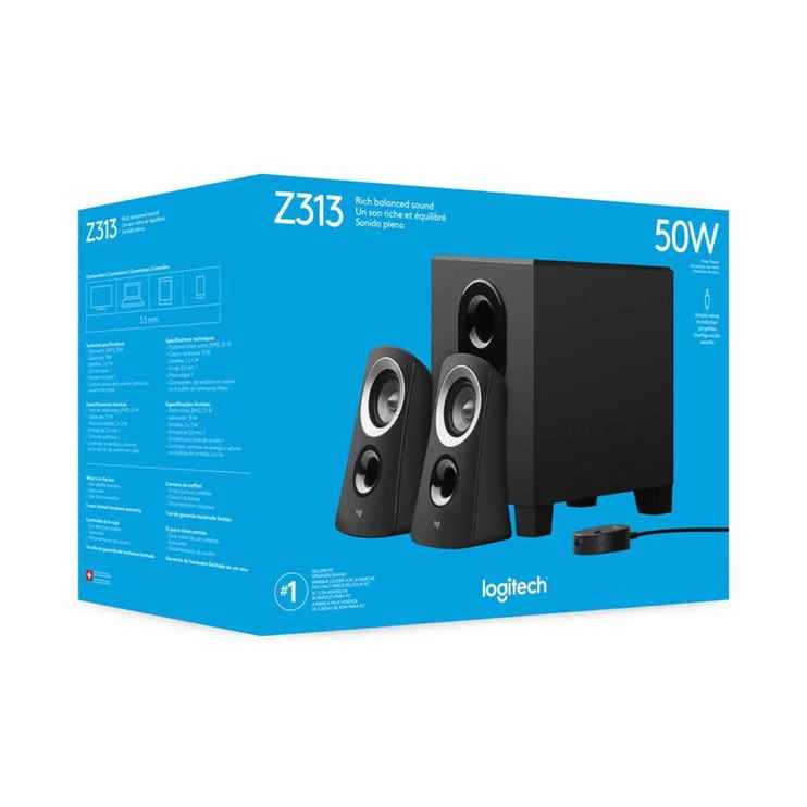 LOGITECH Z313 / ALTAVOCES 2.1 / 25 RMS / SUBWOOFER / CONTROL REMOTO CON CABLE / CONEXION 3.5MM