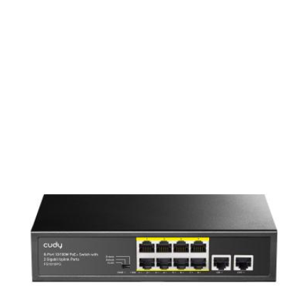 CUDY FS1010PG / SWITCH POE DE 8 PUERTO 10/100 / POE DE 120W TOTAL / 2X SWITCH GIGABIT UPLINK