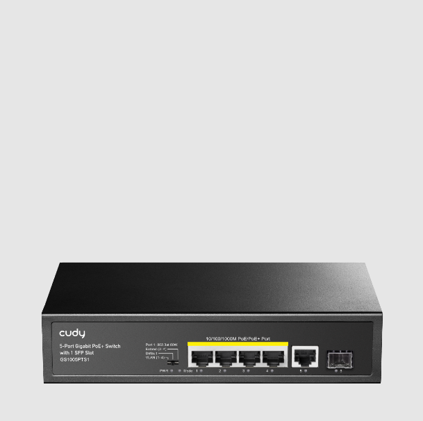 CUDY GS1005PTS1 / SWITCH POE GIGABIT DE 5 PUERTOS 10/100/1000 / POE DE 120W /