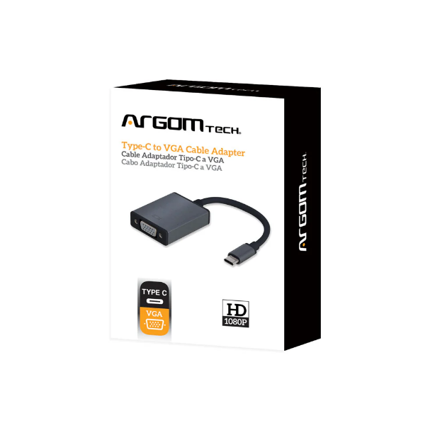 ARGOM TECH (ARG-CB-0043) / ADAPTADOR TIPO-C A VGA / FULL HD 1080P