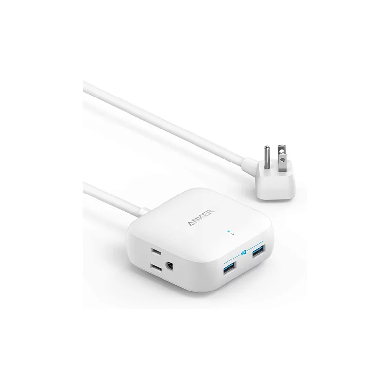 ANKER POWER STRIP - ADAPTADOR DE CORRIENTE CON 2X AC OUTLETS / BLANCO / 2X USB FAST CHARGING / POWER IQ 24W