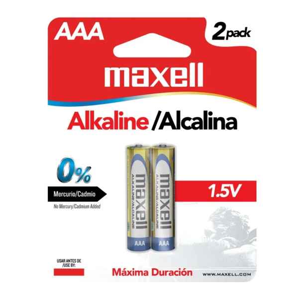 BATERíA ALCALINA AAA MARCA MAXELL (2 UNIDADES POR PAQUETE)