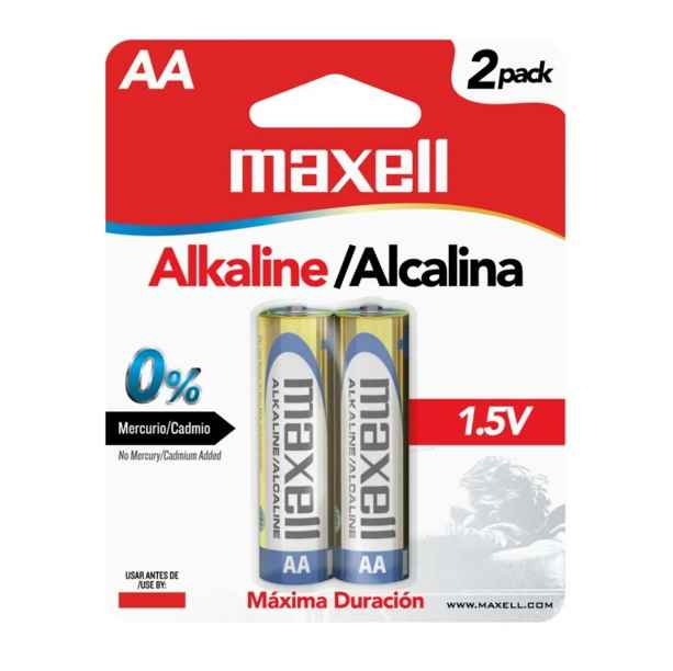 BATERíA ALCALINA AA MARCA MAXELL (2 UNIDADES POR PAQUETE)