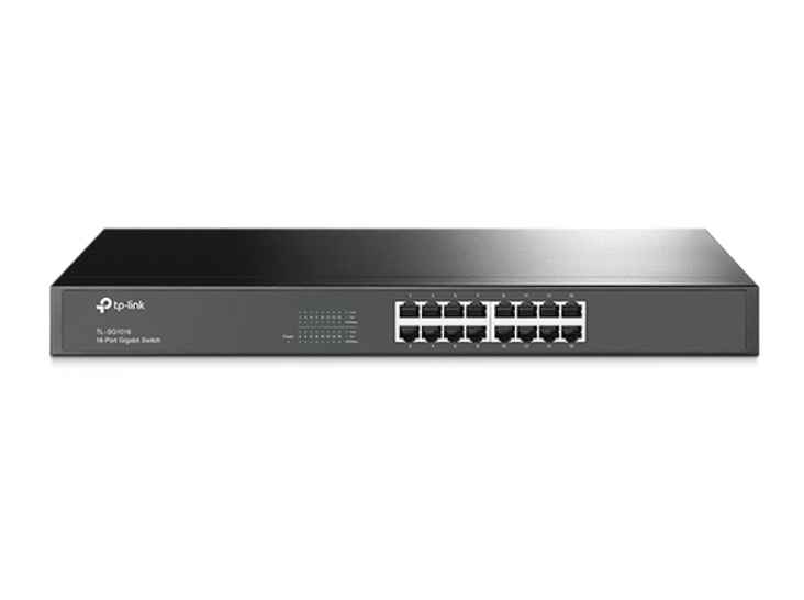 TP-LINK TL-SG1016 16-PORT GIGABIT 17INCH RACKMOUNT 16 10/100/1000M RJ45 PORTS / METAL CASE / CON BRACKET