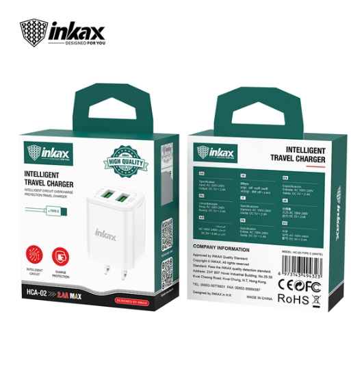 INKAX HCA-12 TIPO C - CARGADOR HCA-02 CON TIPO C