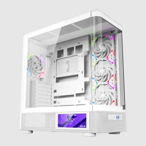 XYZ QUANTUM PRO (BLANCO) / CAJA ATX / 4X ABANICO A-RGB / 1X VIDRIO TEMPLADO CURVADO / PANTALLA DE 6.2
