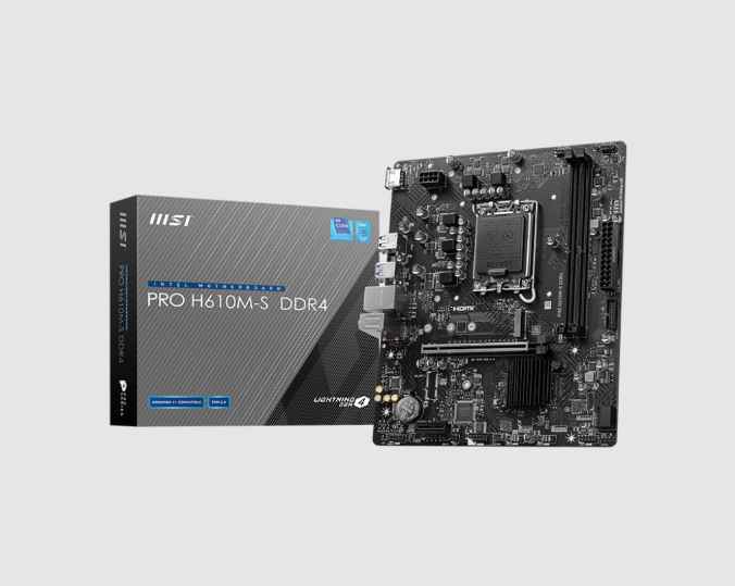 MSI PRO H610M-S DDR4 / TARJETA MADRE M-ATX LGA 1700 / X2 DDR4 SLOT 3200MHZ / PCIE GEN4 / X1 M.2 / SOPORTA INTEL GEN 12, 13 Y 14TH / X1 HDMI