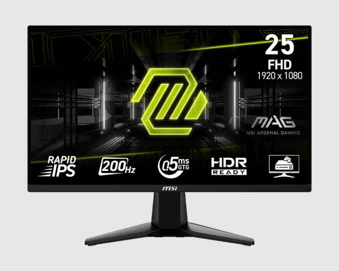 MSI MAG 255F E20 / MONITOR GAMING DE 25 1920X1080 (FHD) / RAPID IPS / 200HZ / 0.5MS / HDR READY / AI-VISION / X2 HDMI 2.0B Y X1 DP 1.2A