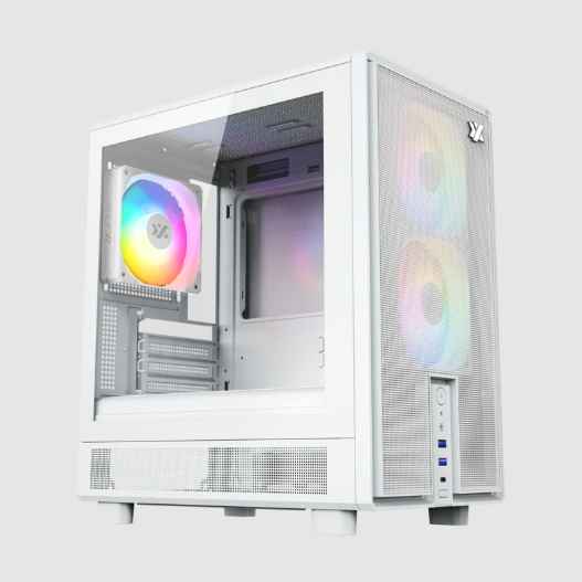 XYZ ATOM BLANCO / CAJA M-ATX / INCLUE X3 ABANICOS PULSAR ARGB 120MM / CONTROLADOR ARGB Y PWM / X1 USB 3.0, X1 USB 2.0, X1 USB TIPO-C