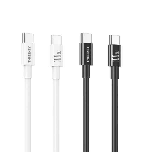 XO-NB-Q293 - CABLE DE CARGA RAPIDA TIPO-C A TIPO-C HASTA 100W / ALUMINIO CON MALLA / TRANSFERENCIA DE DATOS / LONGITUD 1 METRO/ COLOR BLANCO