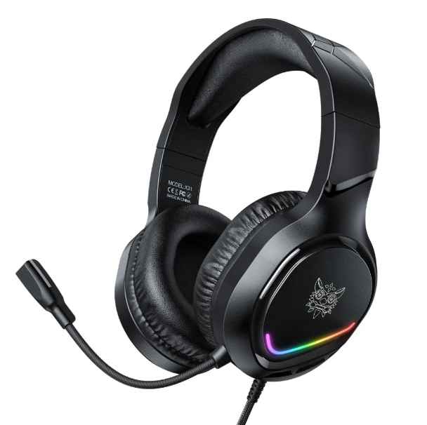 ONIKUMA X31 - AUDIFONO GAMING RGB / 50MM / USB 2.0 / CONECTOR DE 3.5MM / 2METROS / COLOR NEGRO / ALMOHADILLA DE TELA