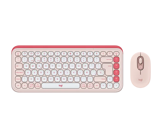 LOGITECH POP ICON COMBO / TECLADO & MOUSE INALAMBRICO BLUETOOTH / ESPAÑOL / EASY-SWITCH / SILENCIOSO / COLOR ROSE GOLD