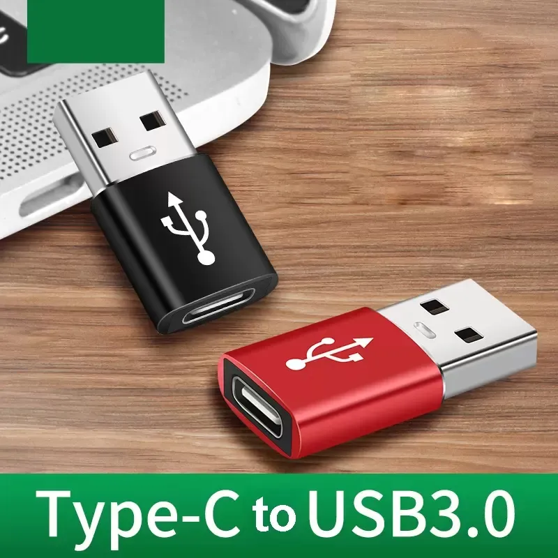 ADAPTADOR OTG - TIPO-C HEMBRA A USB-A MACHO / TRANSFERENCIA DE DATOS Y CARGA / USB 3.0 / ALTA COMPATIBILIDAD / COLOR ROJO